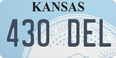 KS license plate 430DEL