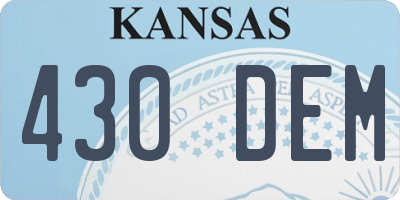 KS license plate 430DEM
