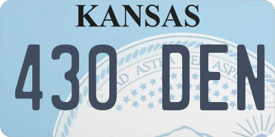 KS license plate 430DEN