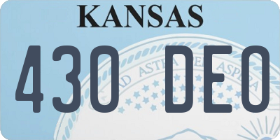 KS license plate 430DEO