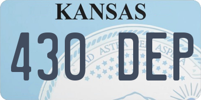 KS license plate 430DEP