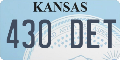 KS license plate 430DET