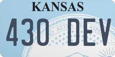 KS license plate 430DEV
