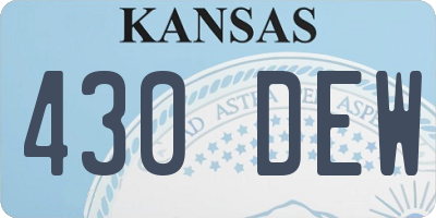 KS license plate 430DEW
