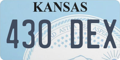 KS license plate 430DEX