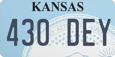 KS license plate 430DEY