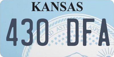 KS license plate 430DFA