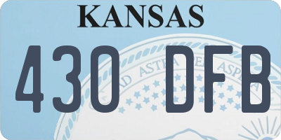 KS license plate 430DFB