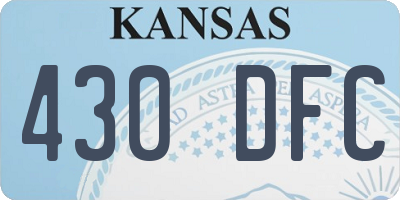 KS license plate 430DFC
