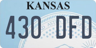 KS license plate 430DFD