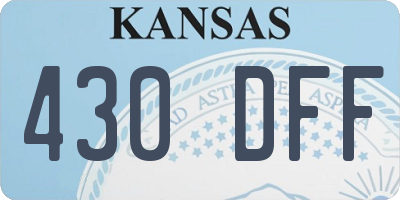 KS license plate 430DFF