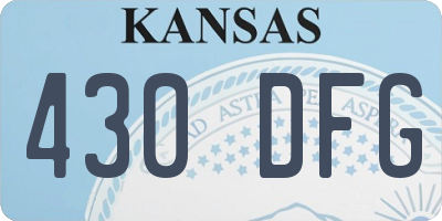 KS license plate 430DFG