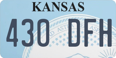 KS license plate 430DFH