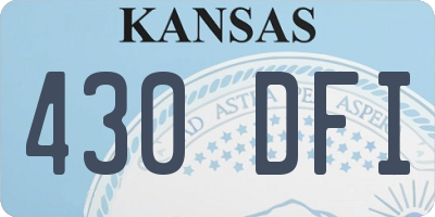 KS license plate 430DFI