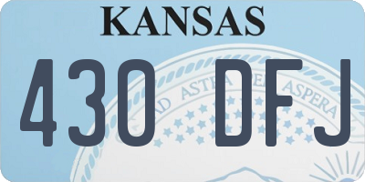 KS license plate 430DFJ