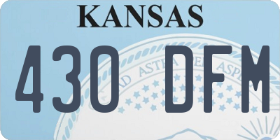 KS license plate 430DFM