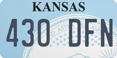 KS license plate 430DFN