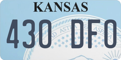 KS license plate 430DFO