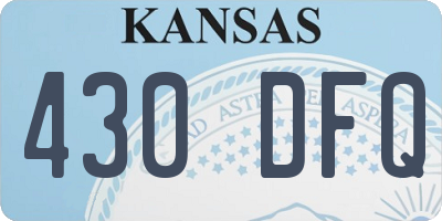KS license plate 430DFQ