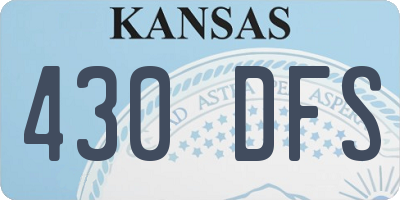 KS license plate 430DFS