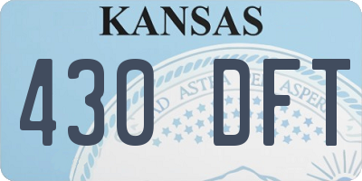 KS license plate 430DFT