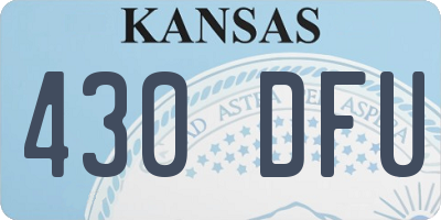 KS license plate 430DFU