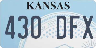 KS license plate 430DFX