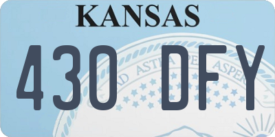 KS license plate 430DFY