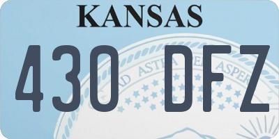 KS license plate 430DFZ
