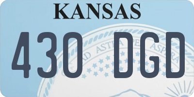 KS license plate 430DGD