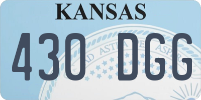 KS license plate 430DGG