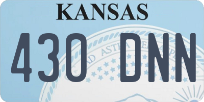 KS license plate 430DNN
