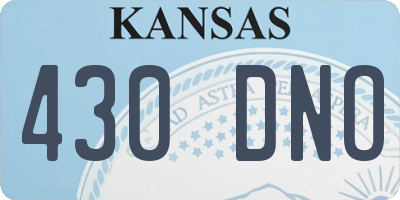 KS license plate 430DNO