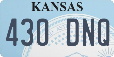 KS license plate 430DNQ