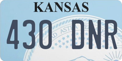 KS license plate 430DNR