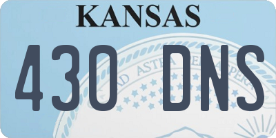 KS license plate 430DNS