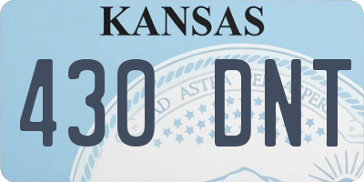 KS license plate 430DNT