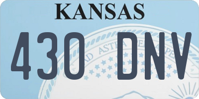 KS license plate 430DNV