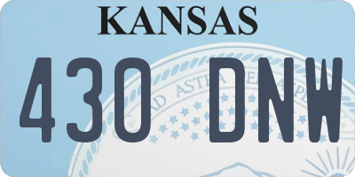 KS license plate 430DNW