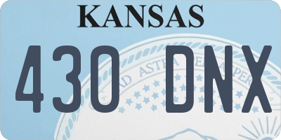 KS license plate 430DNX