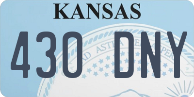 KS license plate 430DNY