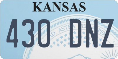 KS license plate 430DNZ
