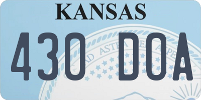 KS license plate 430DOA