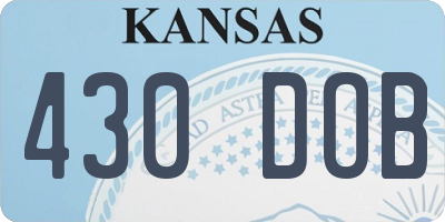 KS license plate 430DOB