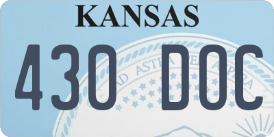 KS license plate 430DOC