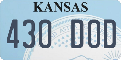 KS license plate 430DOD