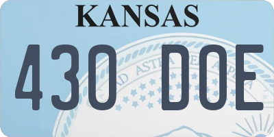 KS license plate 430DOE