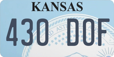 KS license plate 430DOF