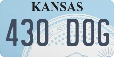 KS license plate 430DOG