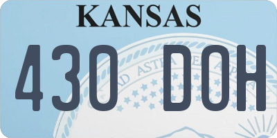 KS license plate 430DOH